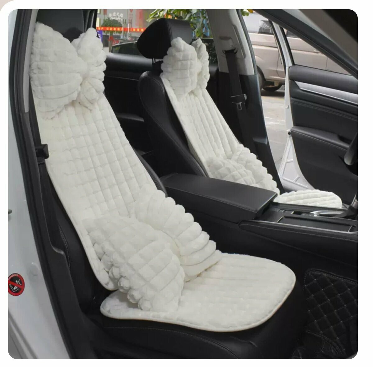 Popular [8-piece set] car plush puff seat cushion set