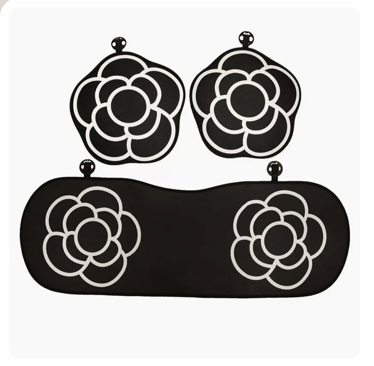Hot Style [3-piece Set] Car Linen Seat Cushion (Camellia)
