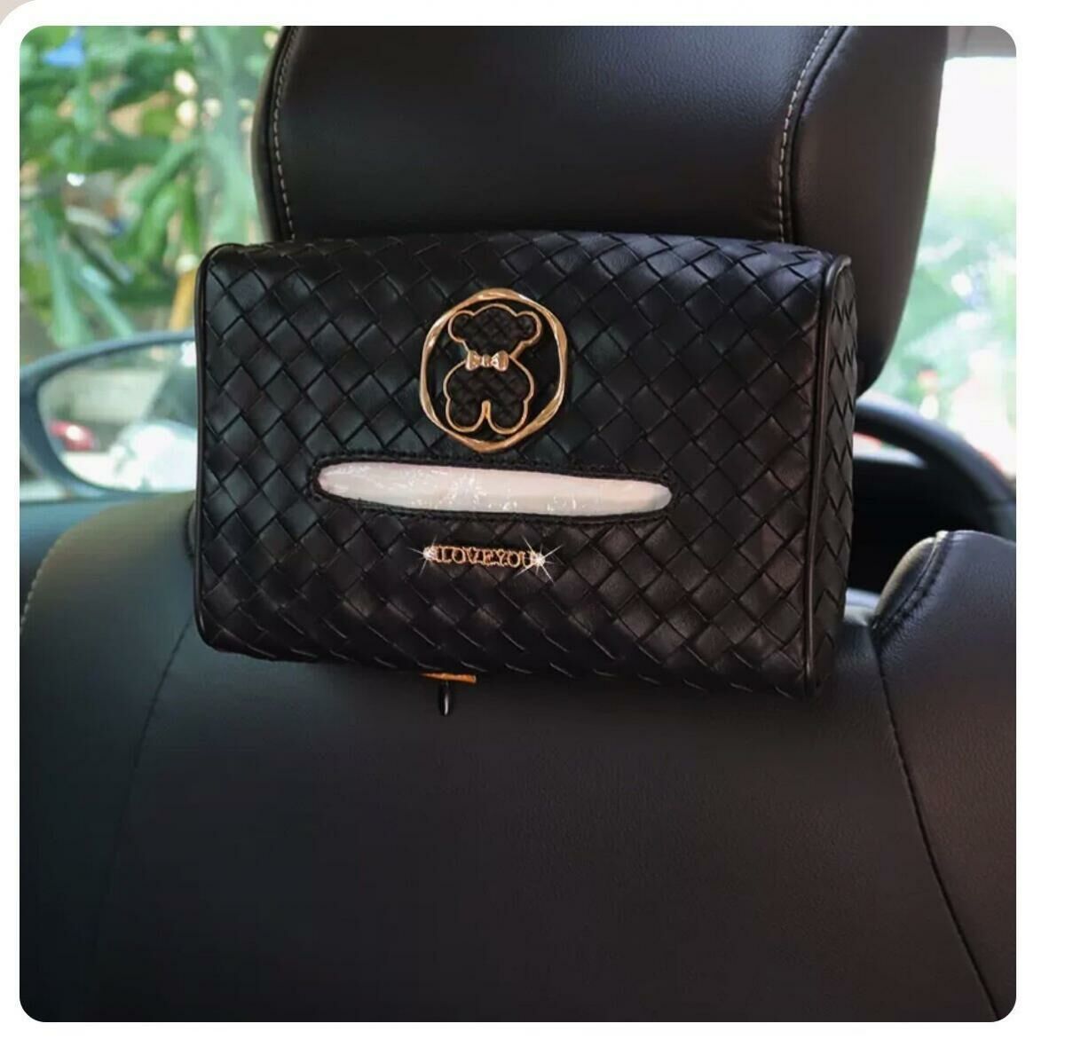 Hot push car hanging paper box (black woven bag black bear)