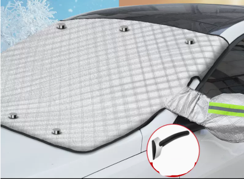 Hot-selling car snow cover, front windshield anti-frost cover, thickened car cover cloth + snow shovel (thick sandwich door (strong magnetic) two-box car)