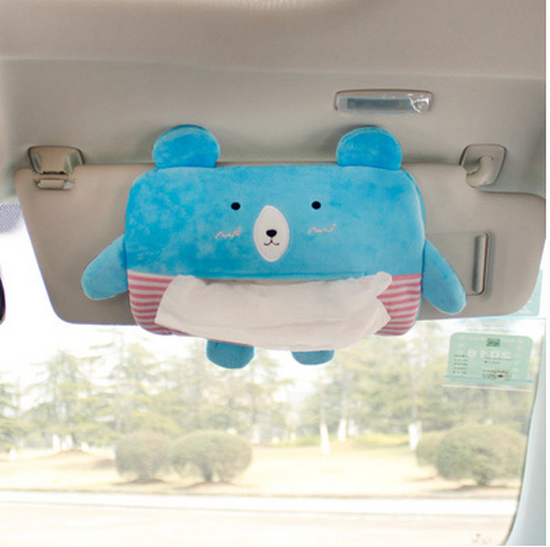 Popular car sun visor tissue box (Blue Bear) [Please contact customer service to confirm the delivery style after placing the order]