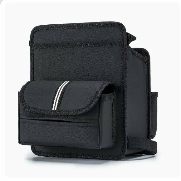 Hot push car seat back storage bag (H911 black and white webbing (business stable-quiet black)