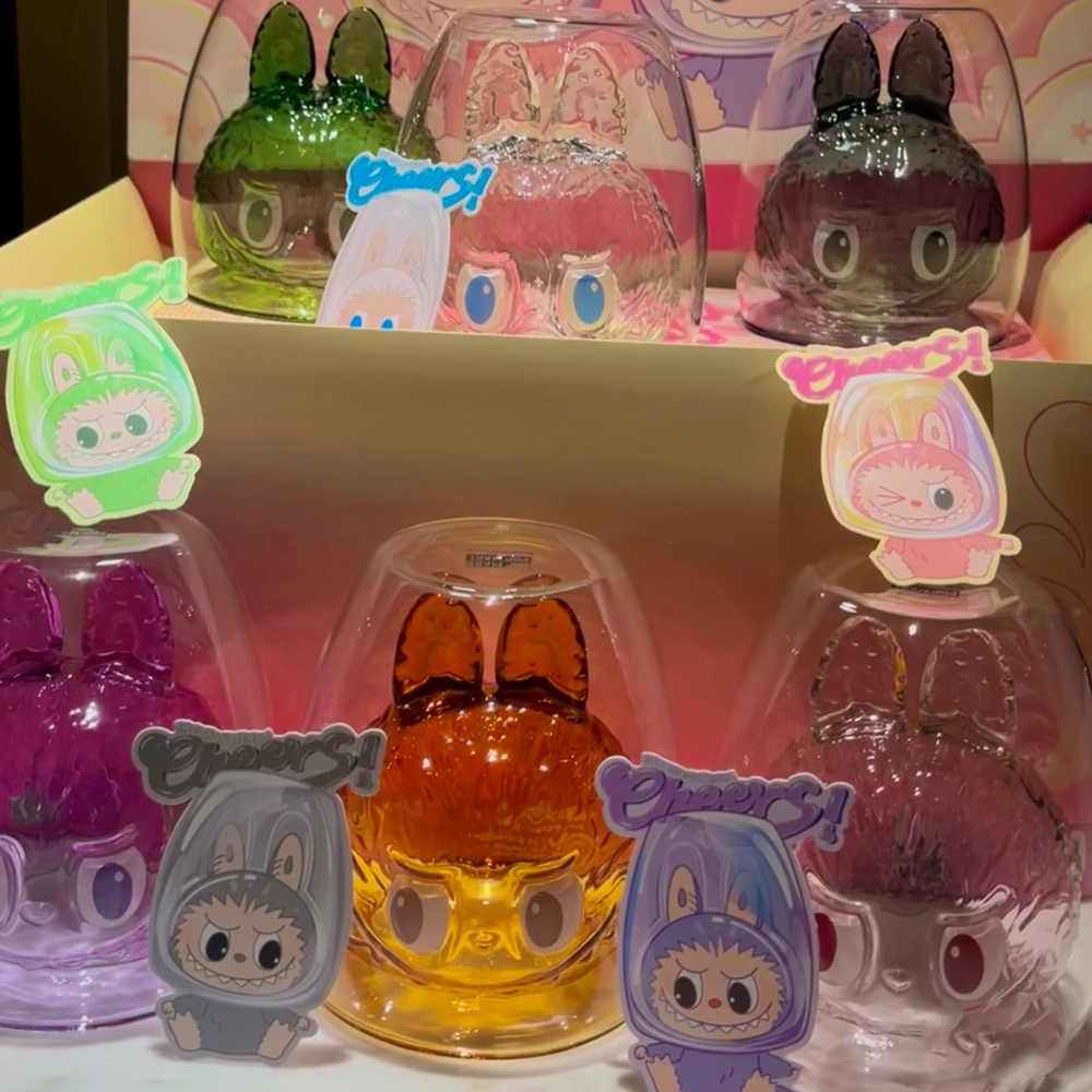 LISA 同款 POPMART 泡泡瑪特 THE MONSTER-CHEERS LABUBU 拉布布 雙層玻璃杯 牛奶杯 杯子 盲盒 盲抽