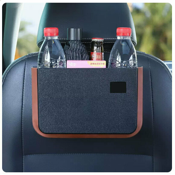 Hot push car seat back storage bag (classic style-pure black)