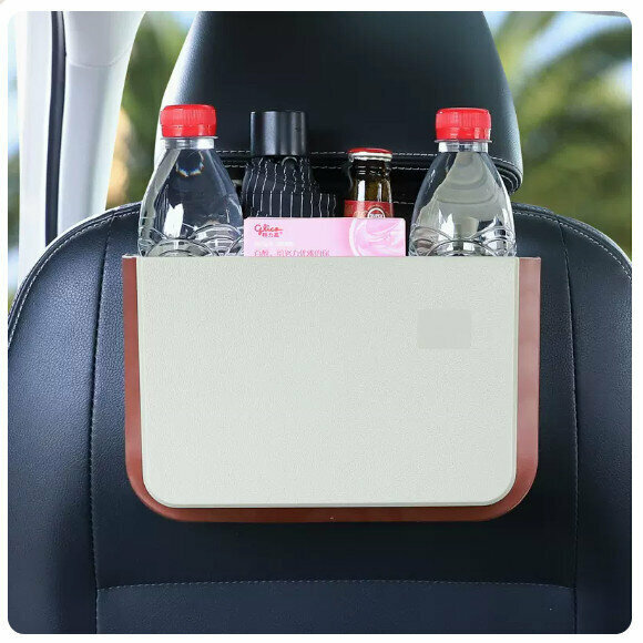 Hot push car seat back storage bag (classic style - pure beige)