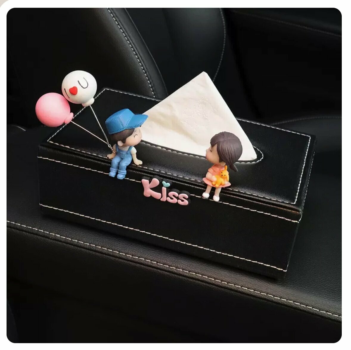 Hot Cart Tissue Box (Balloon Pink and Blue Couple)