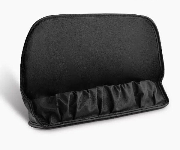 Hot-recommended car seat storage net pocket/car storage bag - thickened [leather pocket] black