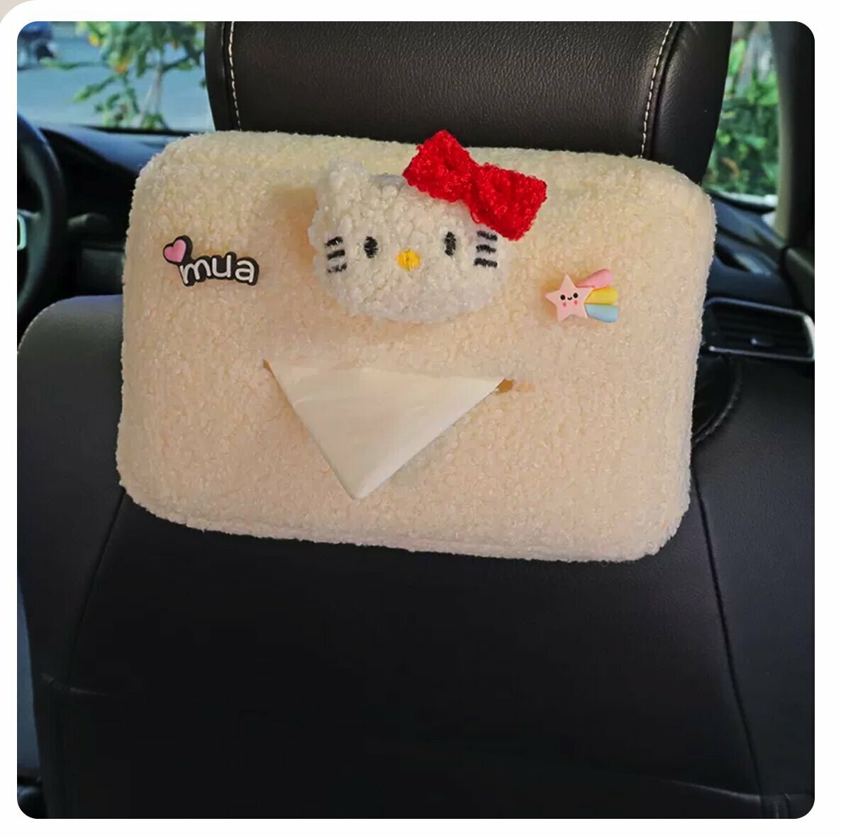Hot trolley mounted seat back hanging tissue dispenser (kitten)