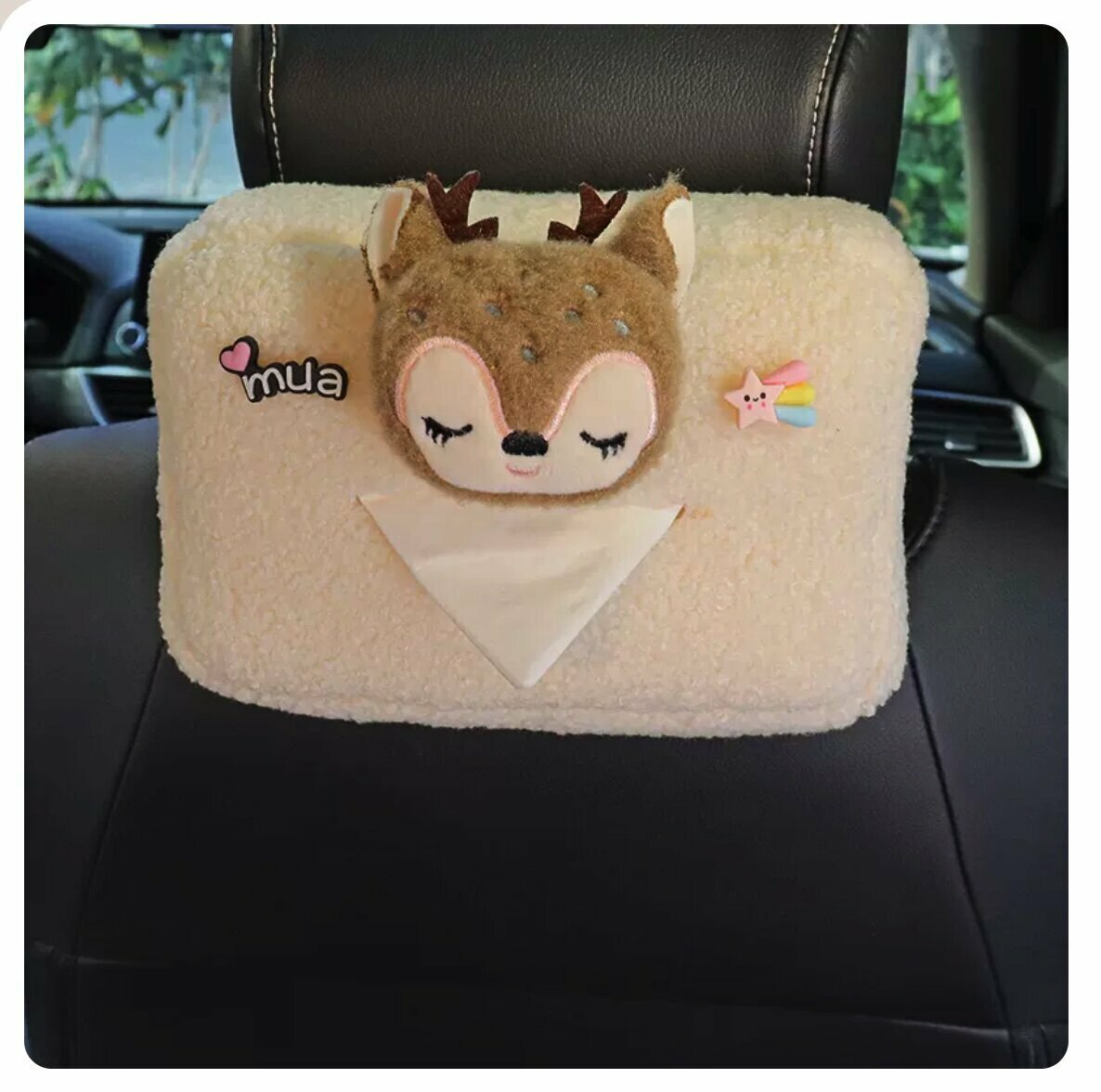 Hot trolley seat-back hanging paper towel dispenser (squinting deer)
