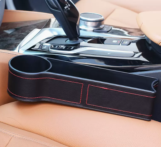 Hot Push Car Seat Seam Storage Box (Luxury Leather Upgraded Version [Driver-Black] 1 Pack)