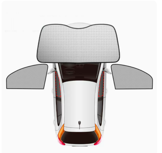 Popular front block + front side window 2-piece car sunshade sun protection and heat insulation magnetic windshield baffle (universal for cars)