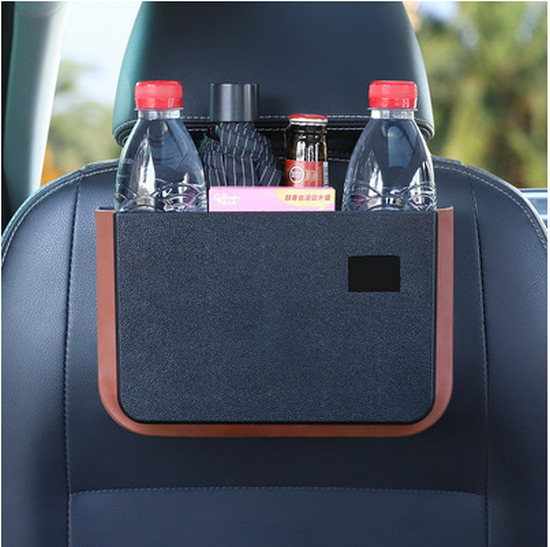 Hot recommendation [2-piece combination pack] Car seat back multi-functional hanging glove box (black 1 box + 1 garbage bag roll) [Please contact customer service to confirm the delivery style after placing the order]