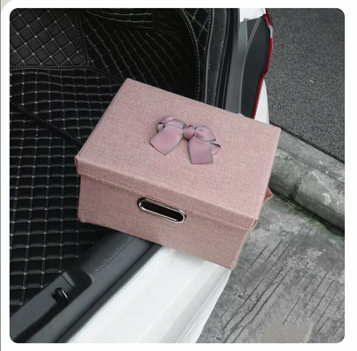 Hot recommended foldable car trunk storage box (pink bow pink box small size)