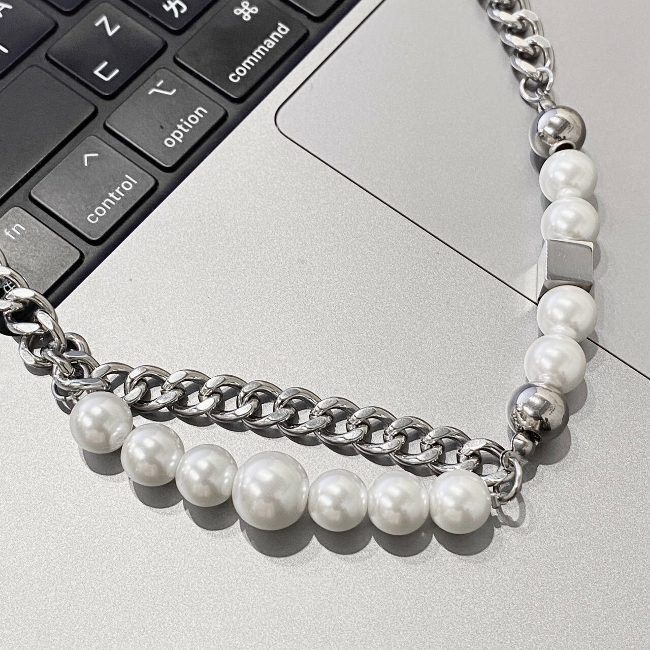 【SS 現貨】珍珠複合銀鍊