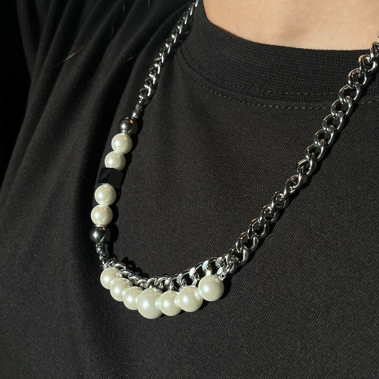 【SS 現貨】珍珠複合銀鍊