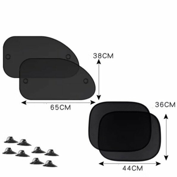 Hot style (4 pieces) car mesh sunshade and sunscreen curtains (one pair each of front oblique shields + side shields)