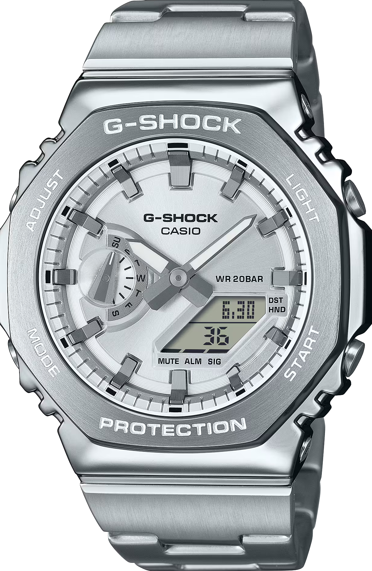 萬年鐘錶 - G-SHOCK  不鏽鋼系列八角錶殼系列電子錶  GM-2110D-7A  錶徑 : 44.4 mm