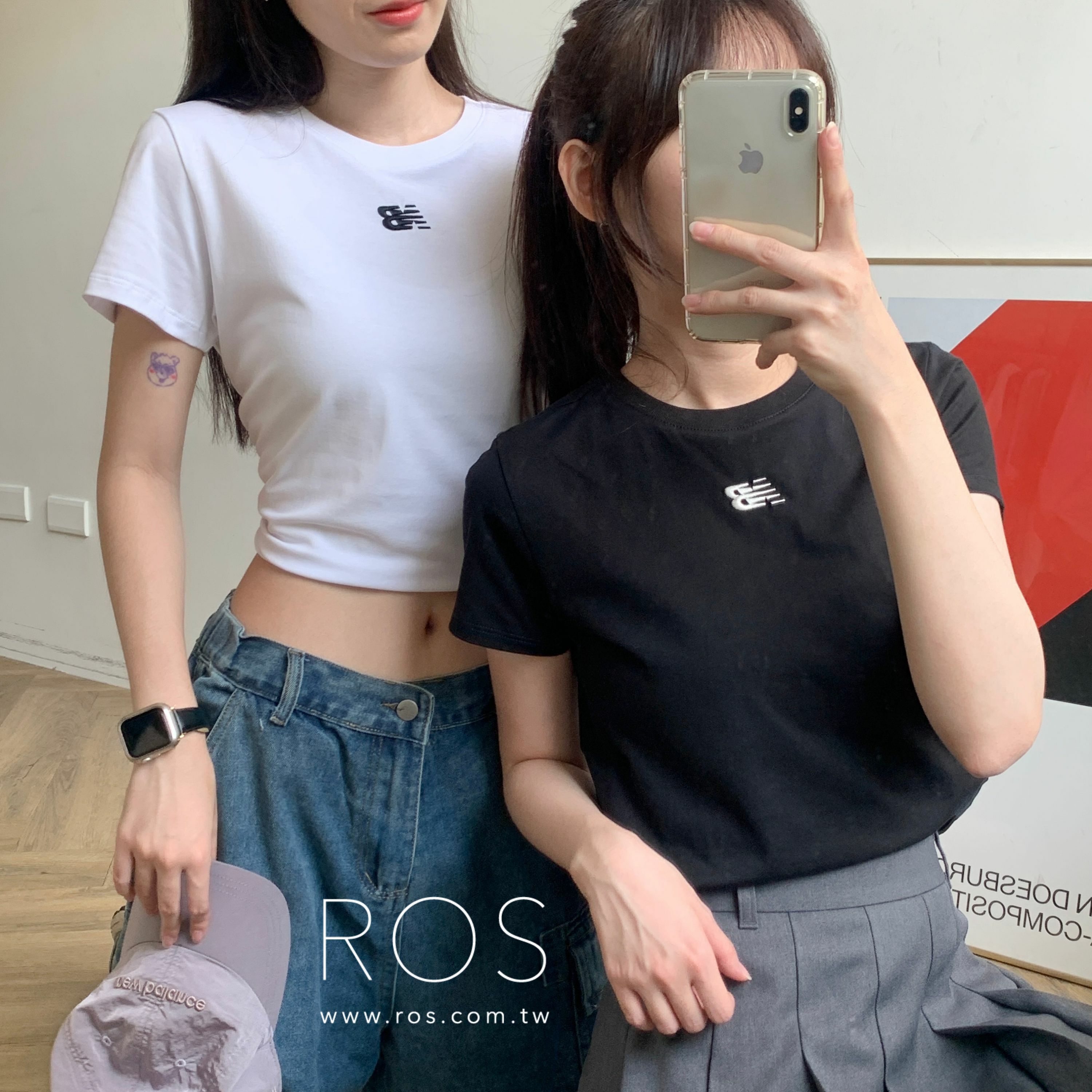 🇰🇷韓國限定 IU同款 New Balance 刺繡Logo短版上衣 (2colors)