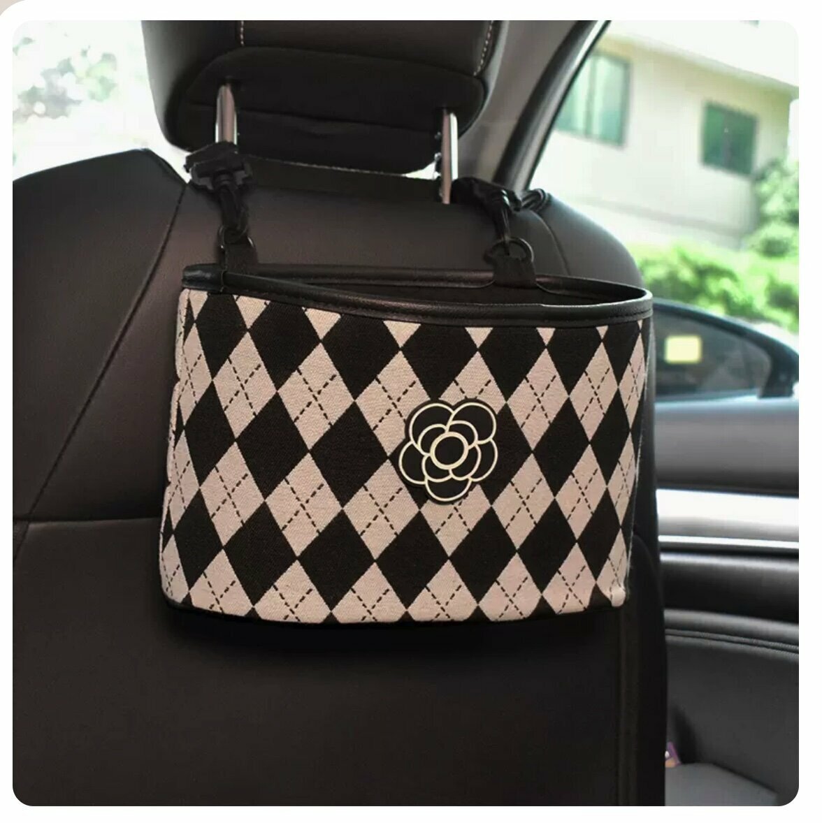 Hot push car seat back storage bag (Camellia)