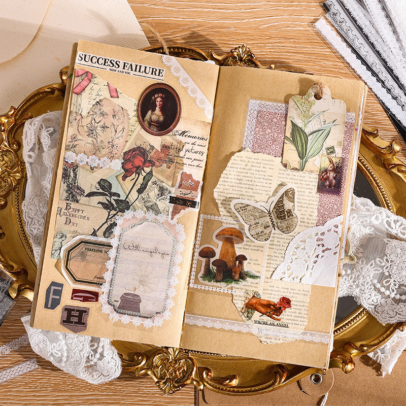 Vintage White Lace Hollow Out Planner Border Stickers