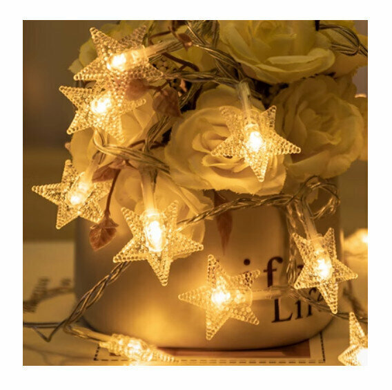 Hot Recommended LED Decorative Light [Star-Warm Color] [6m 40 Lamps [Always On with Flashing Battery Model]]