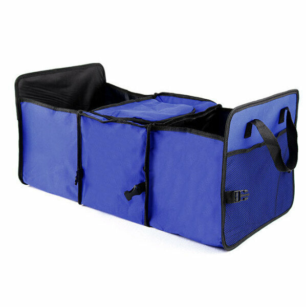 Hot push car trunk foldable storage box (blue)