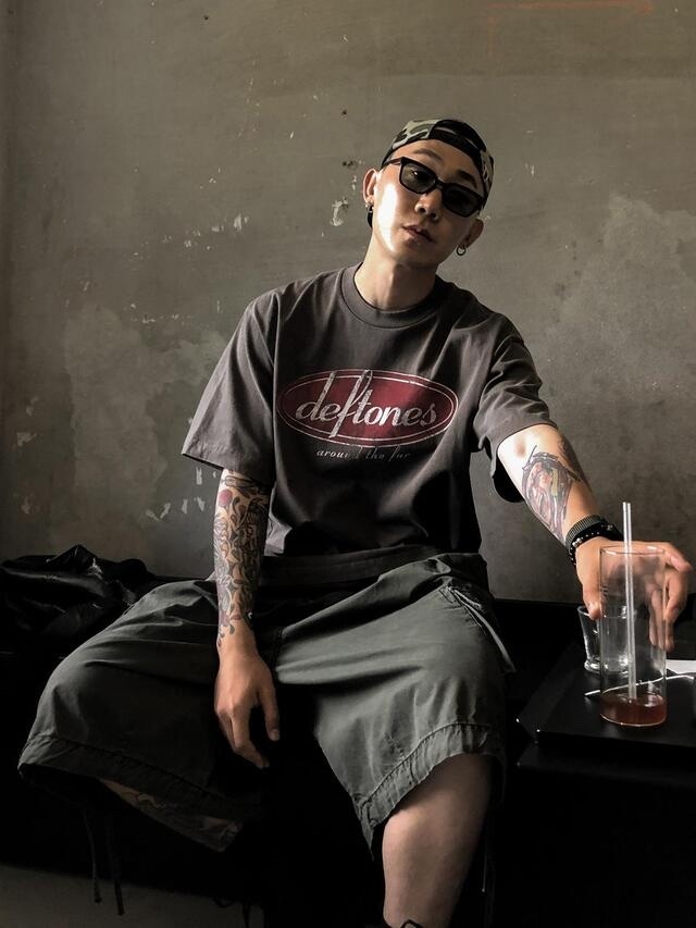 【HERETICS STUDIO 】韓國 고품질 deftones 字母 水洗 做舊 寬鬆 短袖