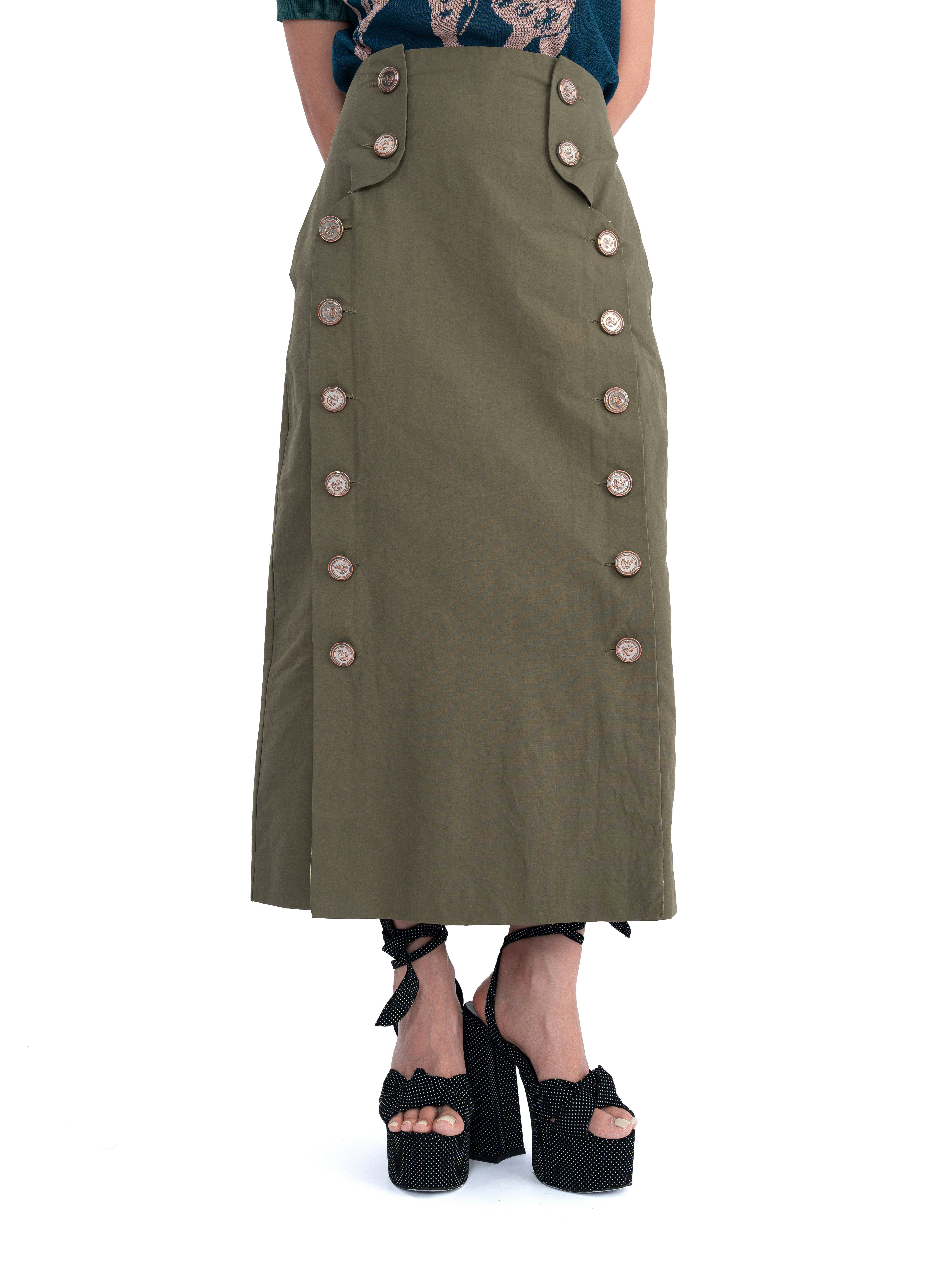 雙排鈕軍裝鉛筆裙 (現貨款式）