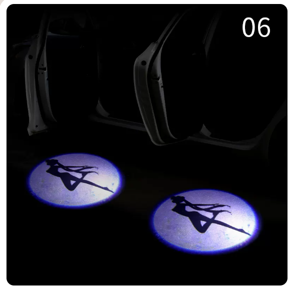 Hot Cart Door Light (Beautiful Girl [No. 06 Pair Pack] [Free 6 Batteries])