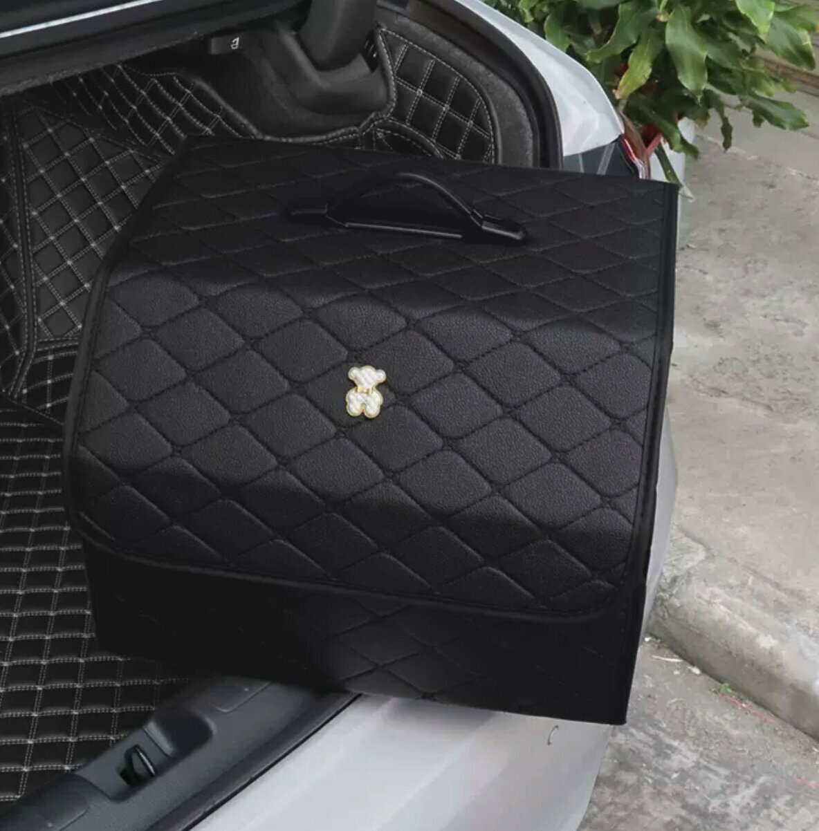Hot recommended car trunk storage box (large white bear, 39*30*28cm)