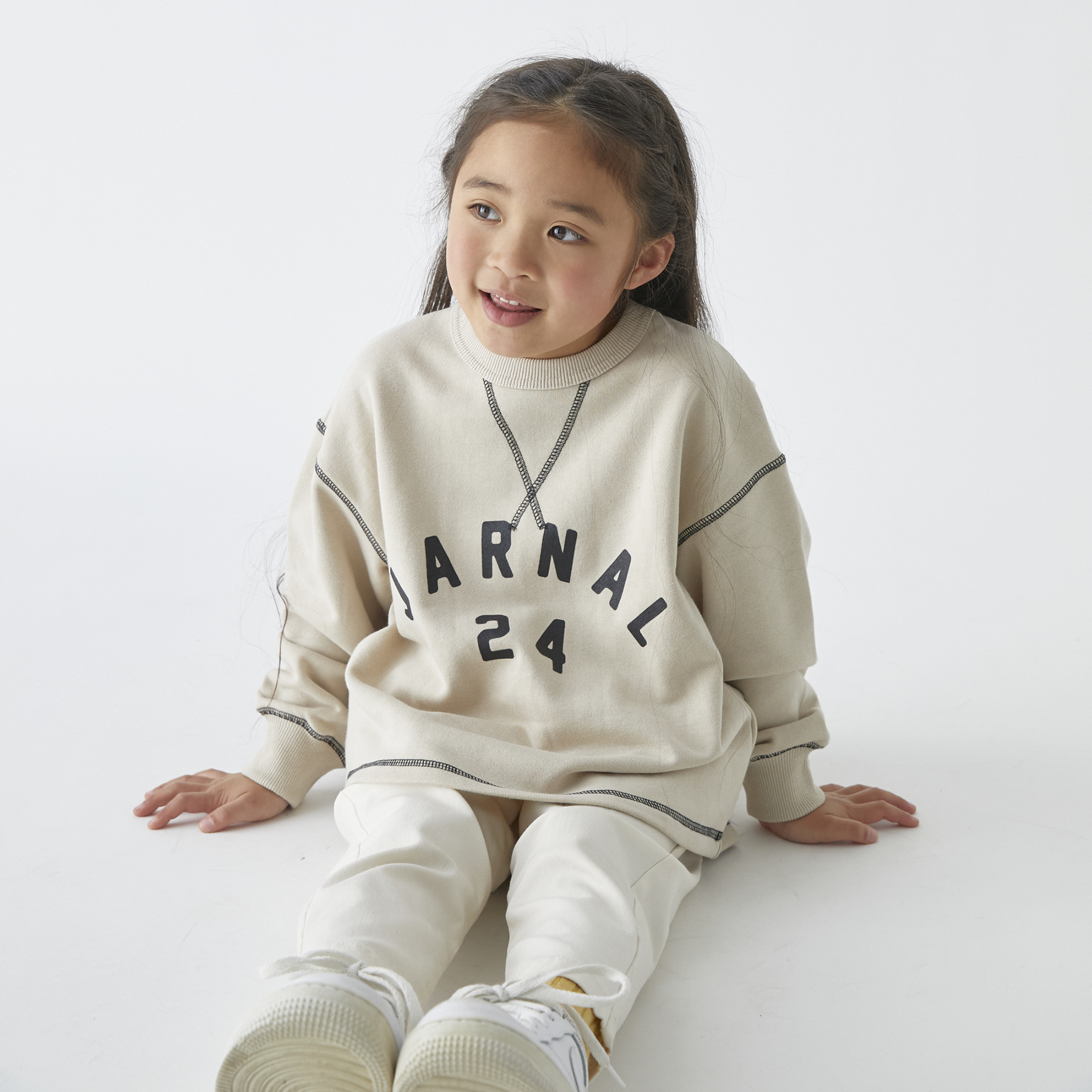 日本 FOV 復古立體車線．JARNAL 寬版長袖上衣 (共3色)  614716