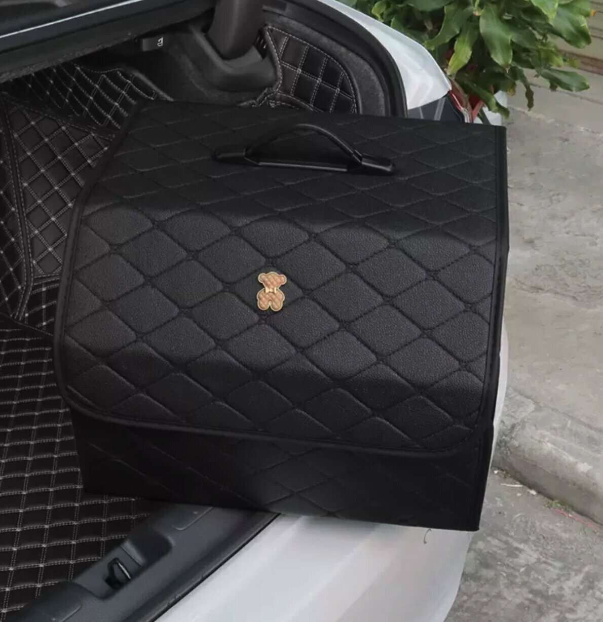 Hot recommended car trunk storage box (large light brown bear, 39*30*28cm)