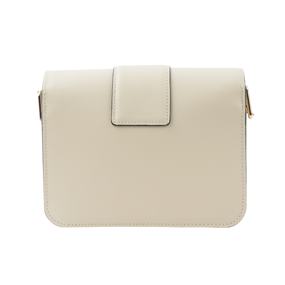 【LONGCHAMP】S號 BOX-TROT 滑面小牛皮翻蓋斜背包(白紙色) 10174 HAU 555