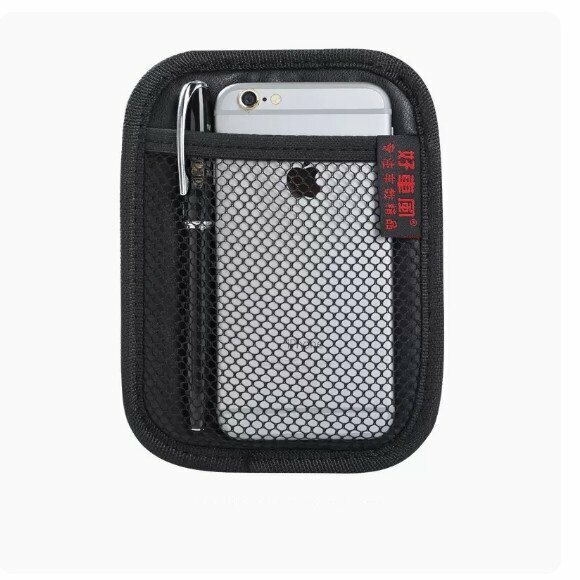 Hot push adhesive car storage mesh bag (microfiber leather small size - black)