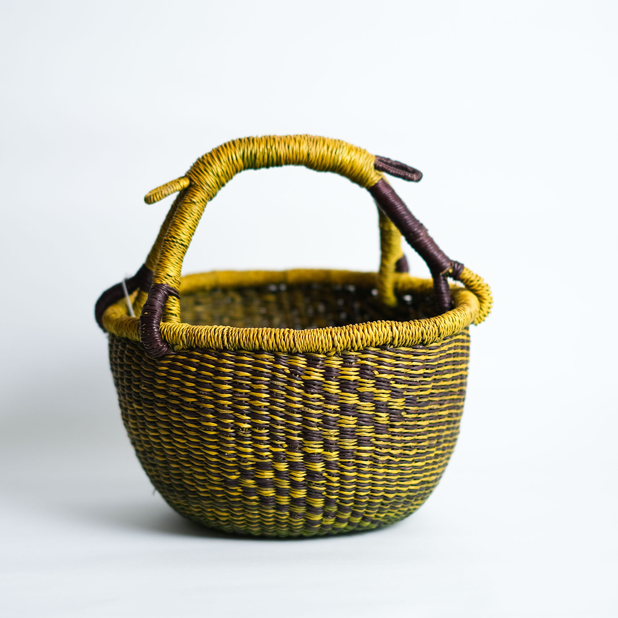 象草編織圓籃｜金穗 - 小｜迦納