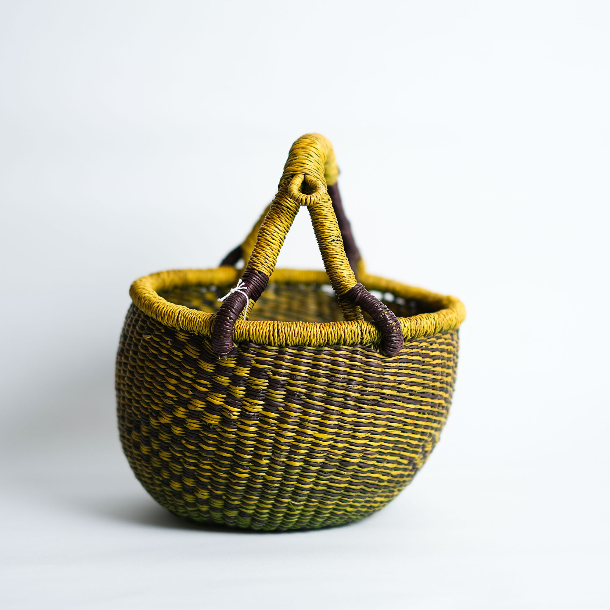 象草編織圓籃｜金穗 - 小｜迦納