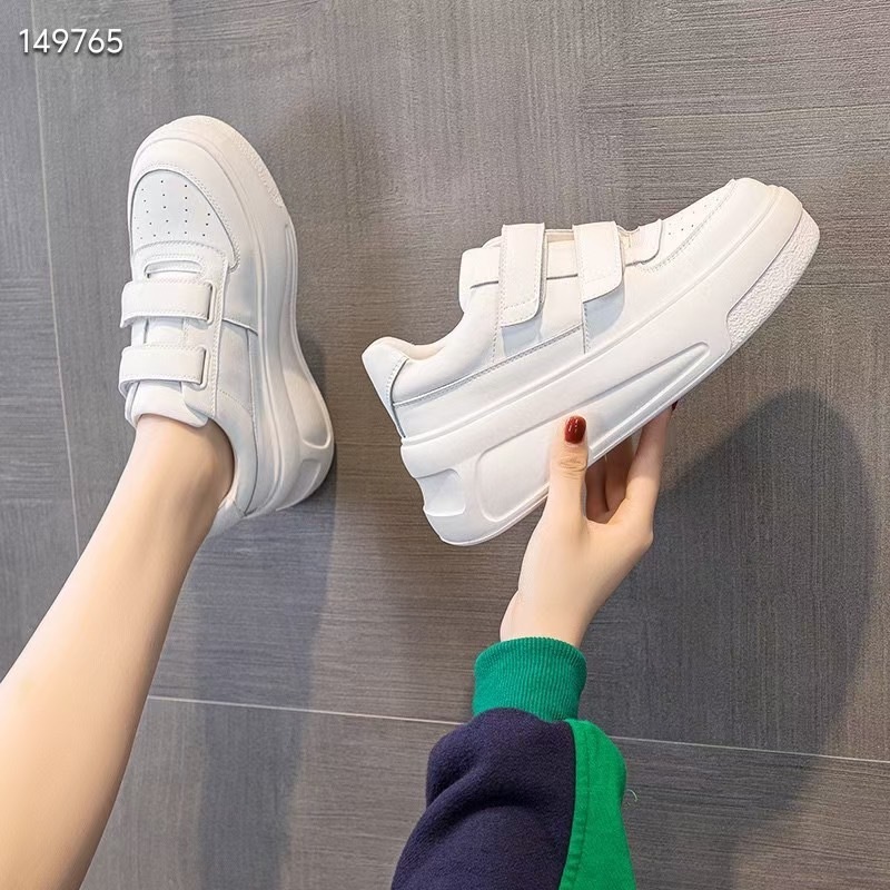 韓版魔鬼氈真皮休閒鞋