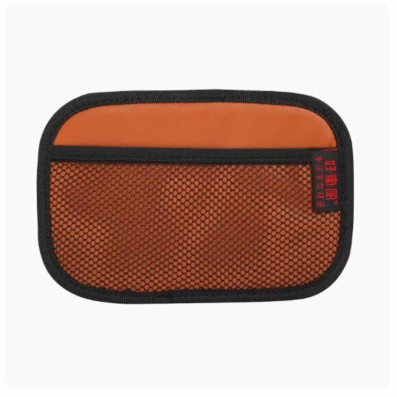 Hot push adhesive car storage mesh bag (microfiber leather large size - brown)