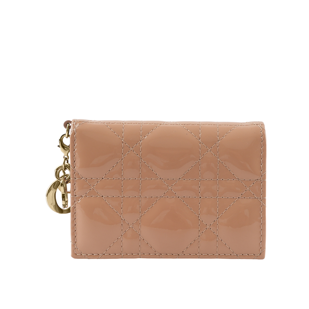 【CHRISTIAN DIOR】Lady Dior Bloom 漆皮翻蓋卡片套(玫瑰粉) S0011OVRB_M49P