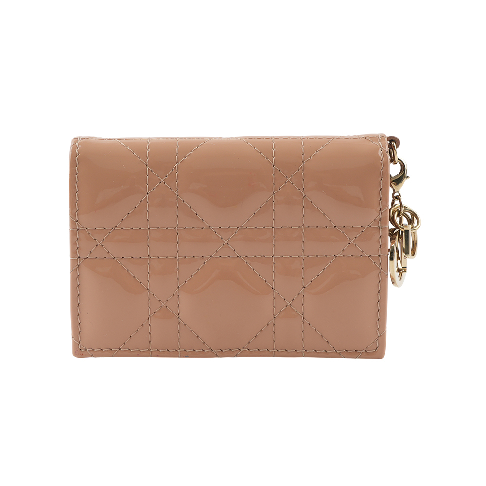 【CHRISTIAN DIOR】Lady Dior Bloom 漆皮翻蓋卡片套(玫瑰粉) S0011OVRB_M49P