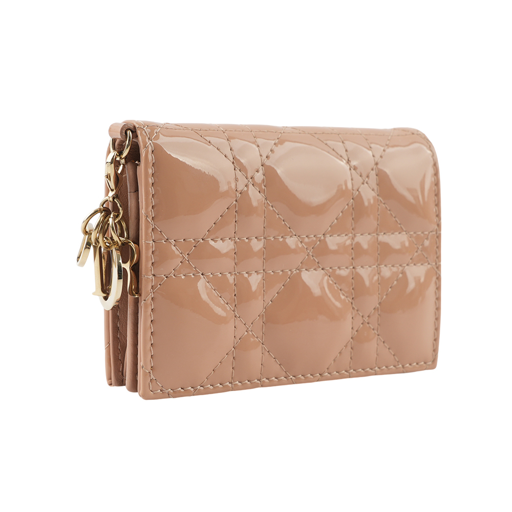 【CHRISTIAN DIOR】Lady Dior Bloom 漆皮翻蓋卡片套(玫瑰粉) S0011OVRB_M49P