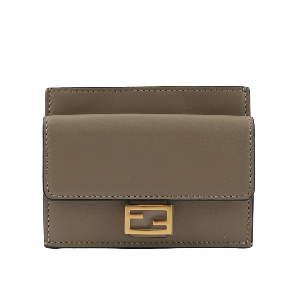 【FENDI】Baguette 納帕皮革翻蓋卡片套(鴿灰色) 8M0423 AAJD F0E65