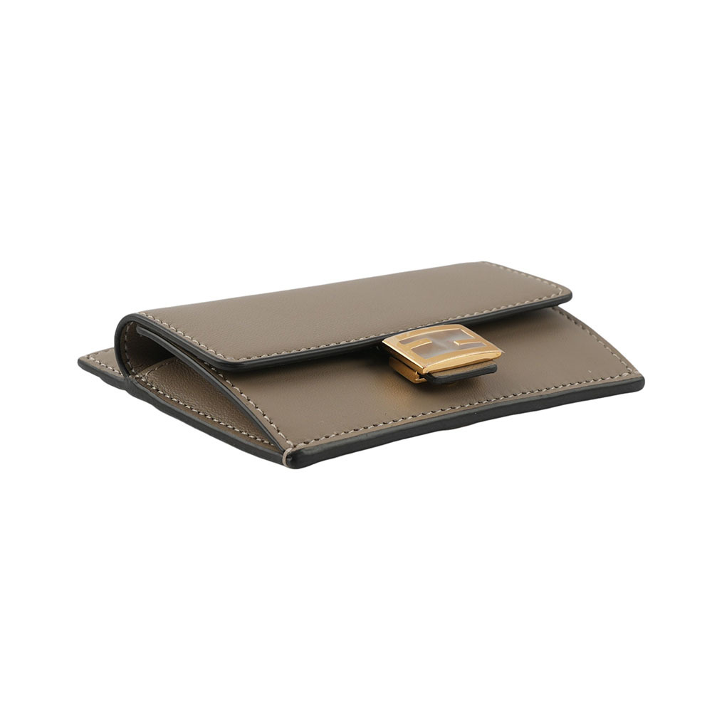 【FENDI】Baguette 納帕皮革翻蓋卡片套(鴿灰色) 8M0423 AAJD F0E65