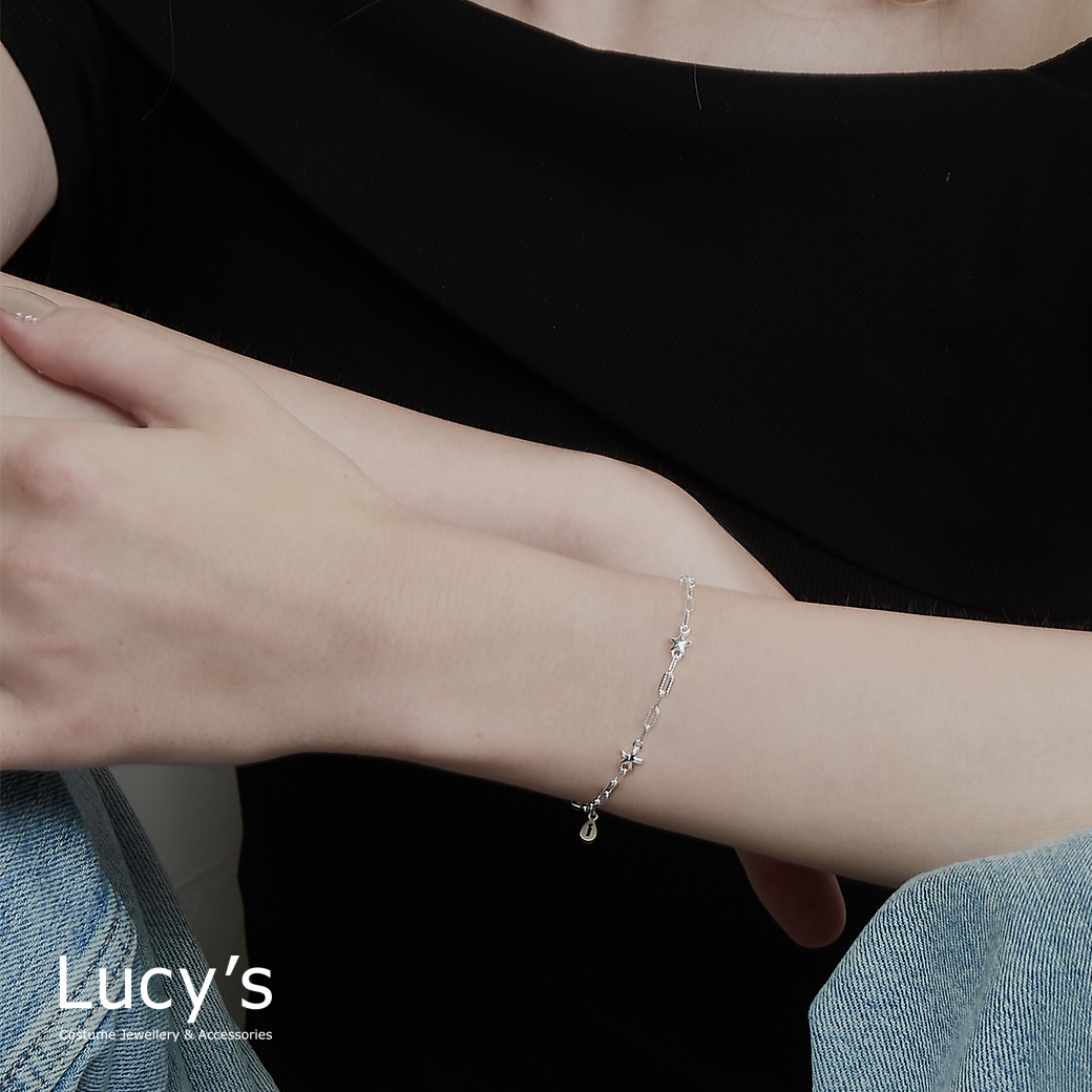 925純銀 星鏈交織 手鍊 (118391)