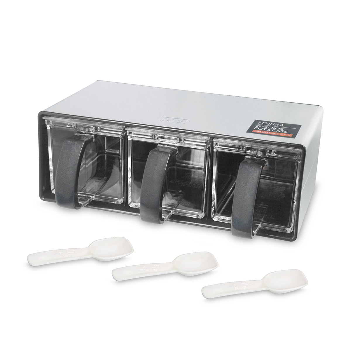 日本品牌 ASVEL FORMA 三格不銹鋼調味盒 -1121-BK