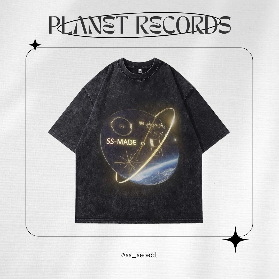 星球唱片水洗短袖上衣