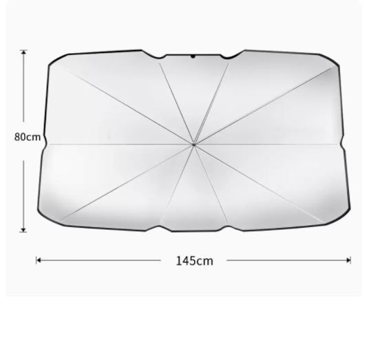 Popular car parasol comes with leather cover (three boxes/SUV ​​use) 80*145cm