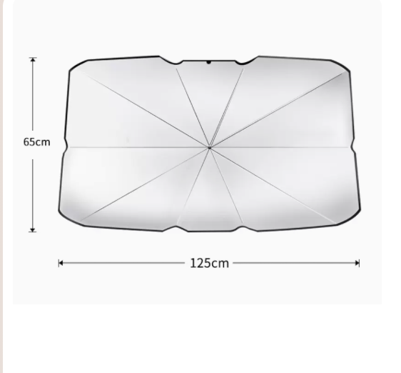 Popular car parasol comes with leather cover (for two-box cars/mini cars) 65*125cm
