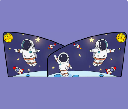 The most popular 2-piece side windows, built-in magnetic sunshades on the left and right of the front row, sun protection and heat insulation, cloth and storage bag (Astronaut)