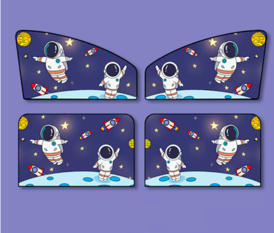 Popular four-piece car sunshade magnetic sun protection and heat-insulating sunshade (Astronaut)